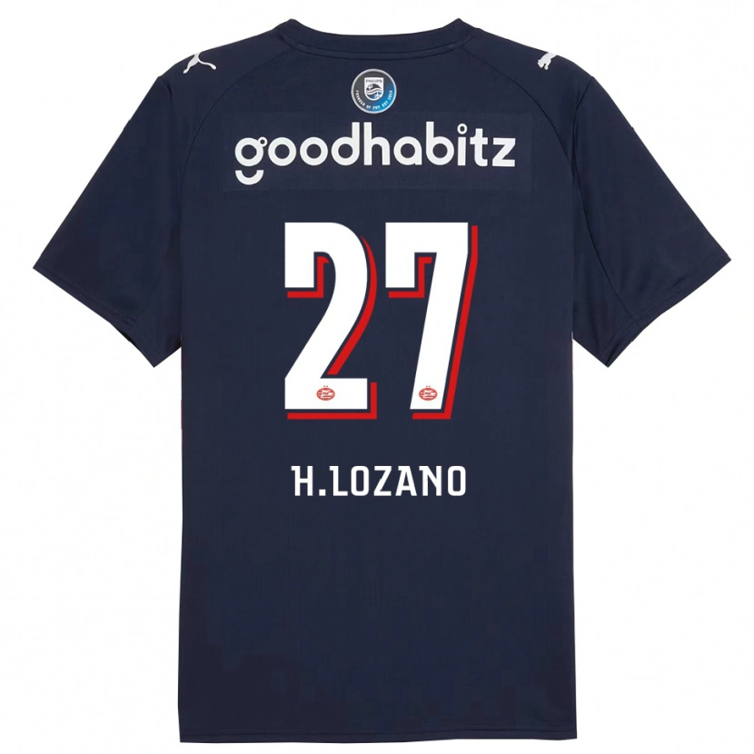 Danxen Kinder Hirving Lozano #27 Marine Weiß Auswärtstrikot Trikot 2025/26 T-Shirt Österreich