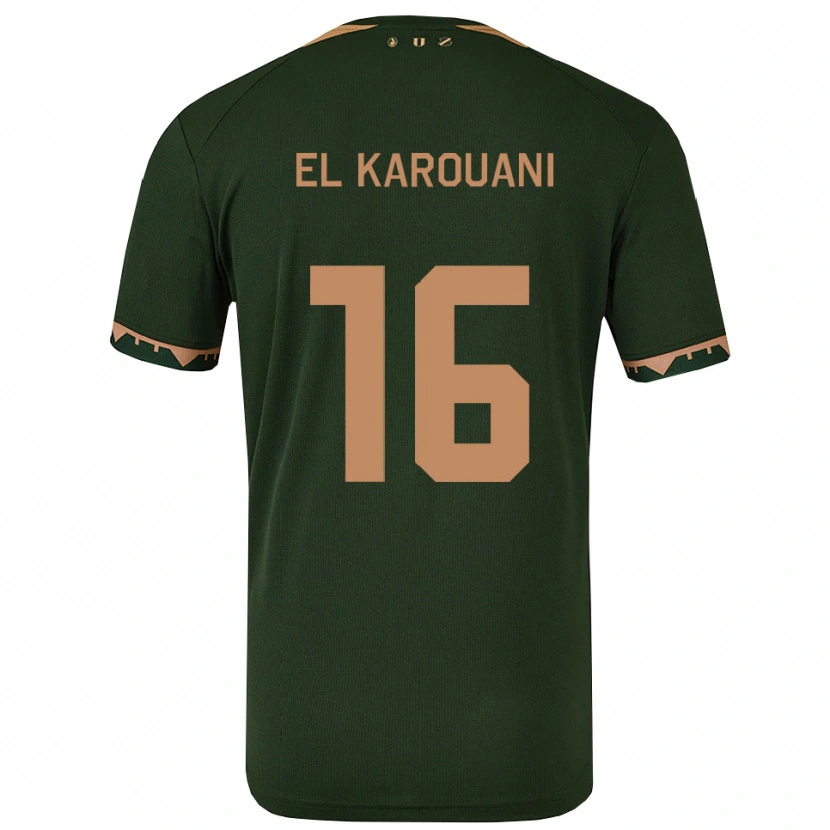 Danxen Kinder Souffian El Karouani #16 Grün Gold Auswärtstrikot Trikot 2025/26 T-Shirt Österreich