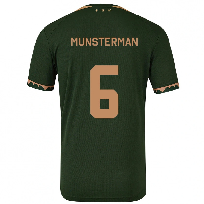 Danxen Kinder Marthe Munsterman #6 Grün Gold Auswärtstrikot Trikot 2025/26 T-Shirt Österreich