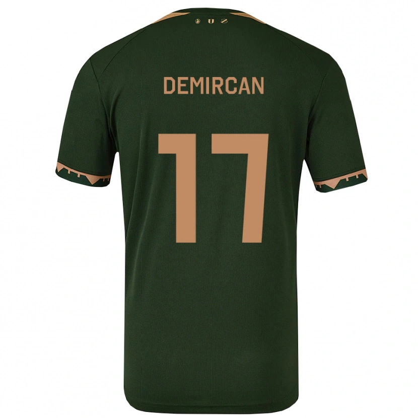 Danxen Kinder Emirhan Demircan #17 Grün Gold Auswärtstrikot Trikot 2025/26 T-Shirt Österreich