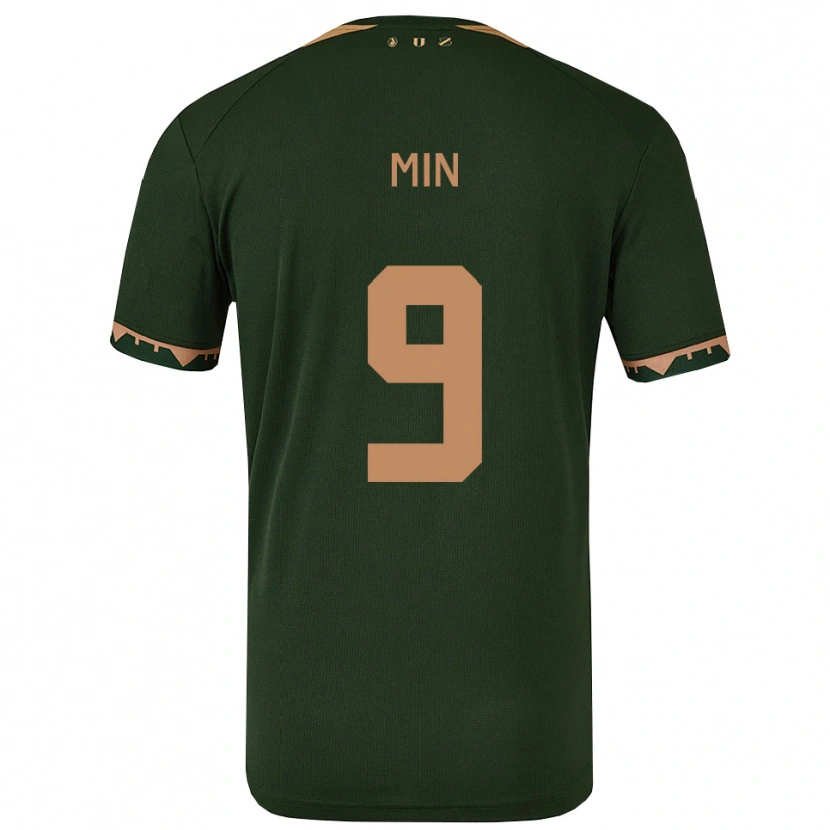 Danxen Kinder David Min #9 Grün Gold Auswärtstrikot Trikot 2025/26 T-Shirt Österreich