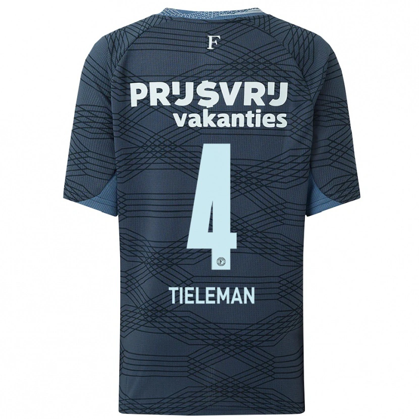Danxen Kinder Jerry Tieleman #4 Schwarz Grau Auswärtstrikot Trikot 2025/26 T-Shirt Österreich