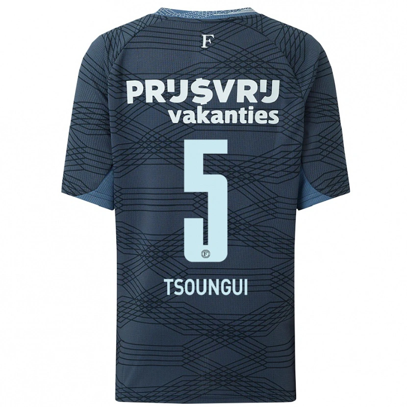 Danxen Kinder Antef Tsoungui #5 Schwarz Grau Auswärtstrikot Trikot 2025/26 T-Shirt Österreich