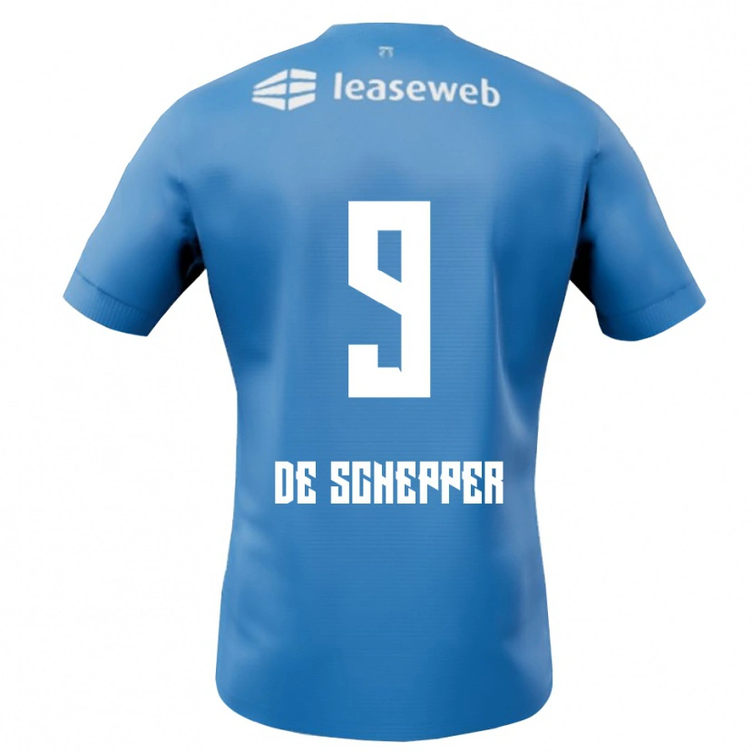 Danxen Kinder Dean Ijssel De Schepper #9 Blau Weiß Auswärtstrikot Trikot 2025/26 T-Shirt Österreich