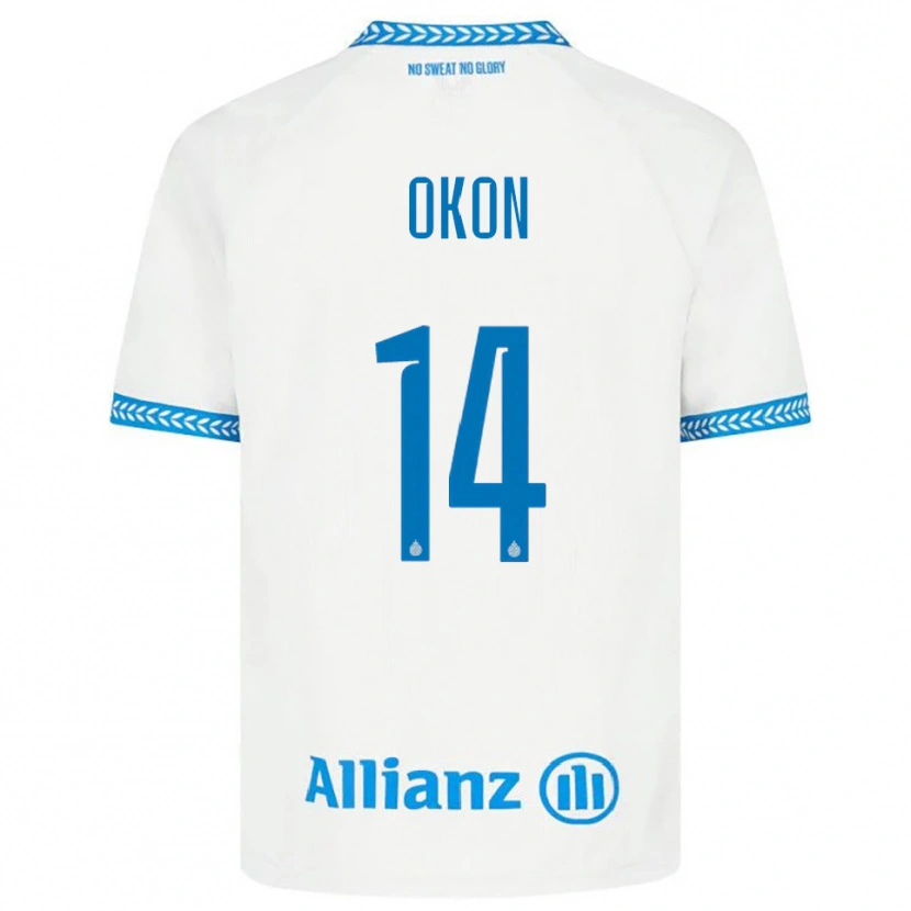Danxen Kinder Gianluca Okon #14 Blau Weiß Auswärtstrikot Trikot 2025/26 T-Shirt Österreich