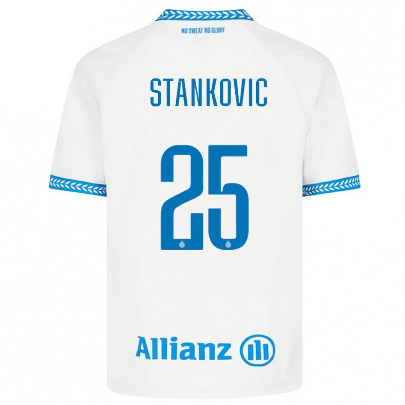 Danxen Kinder Aleksandar Stanković #25 Blau Weiß Auswärtstrikot Trikot 2025/26 T-Shirt Österreich