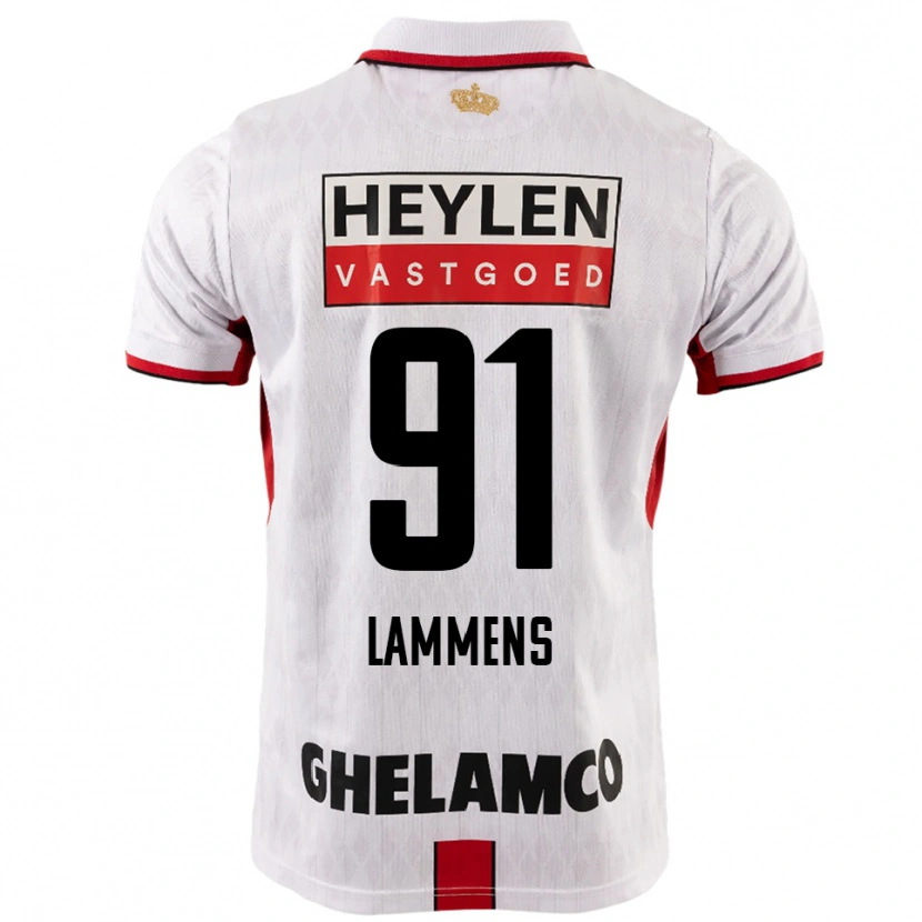 Danxen Kinder Senne Lammens #91 Weiß Rot Auswärtstrikot Trikot 2025/26 T-Shirt Österreich