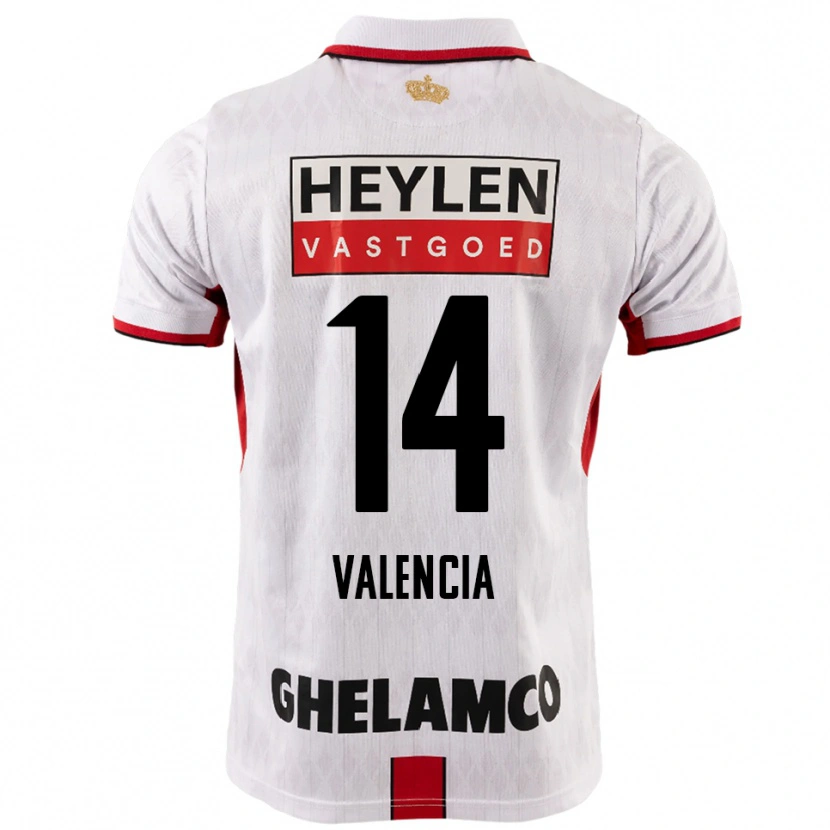 Danxen Kinder Anthony Valencia #14 Weiß Rot Auswärtstrikot Trikot 2025/26 T-Shirt Österreich