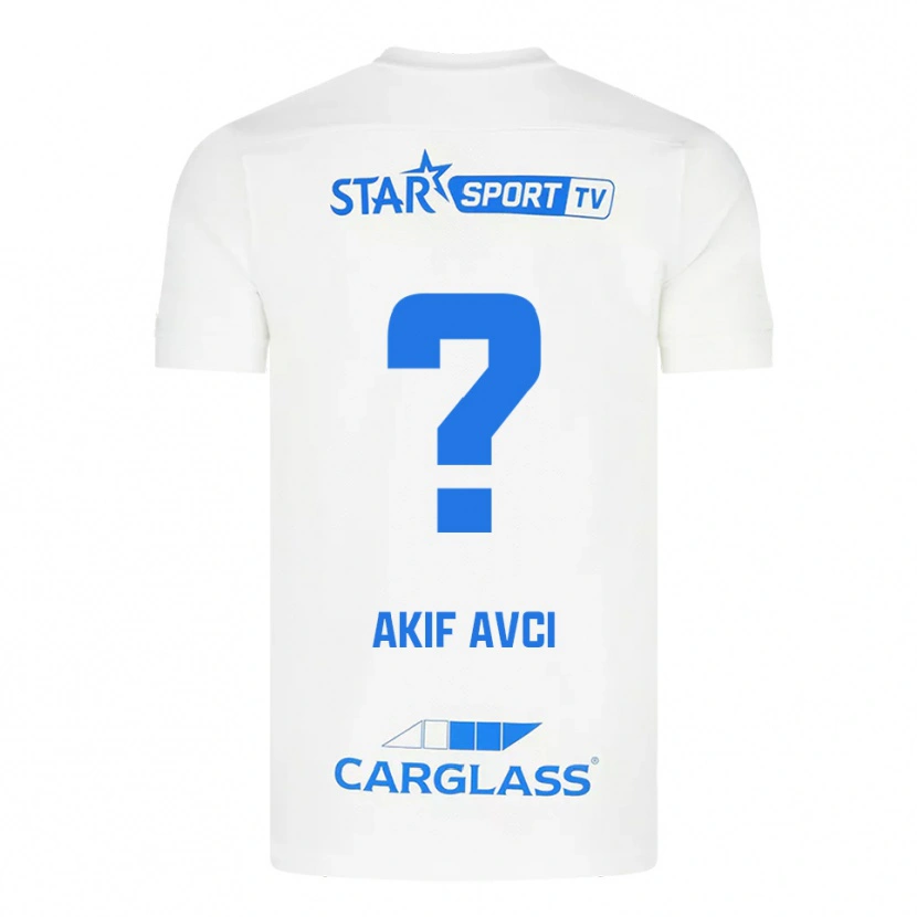 Danxen Kinder Muhammed Akif Avcı #0 Weiß Blau Auswärtstrikot Trikot 2025/26 T-Shirt Österreich