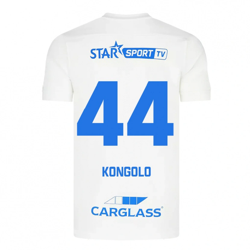 Danxen Kinder Josué Kongolo #44 Weiß Blau Auswärtstrikot Trikot 2025/26 T-Shirt Österreich