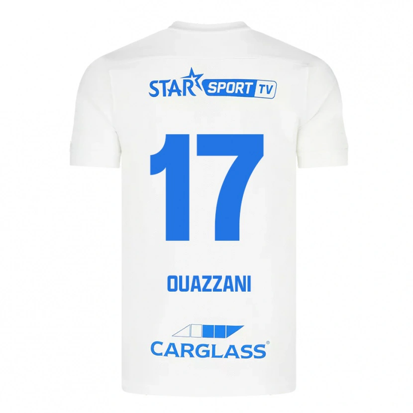 Danxen Kinder Fady Ouazzani #17 Weiß Blau Auswärtstrikot Trikot 2025/26 T-Shirt Österreich