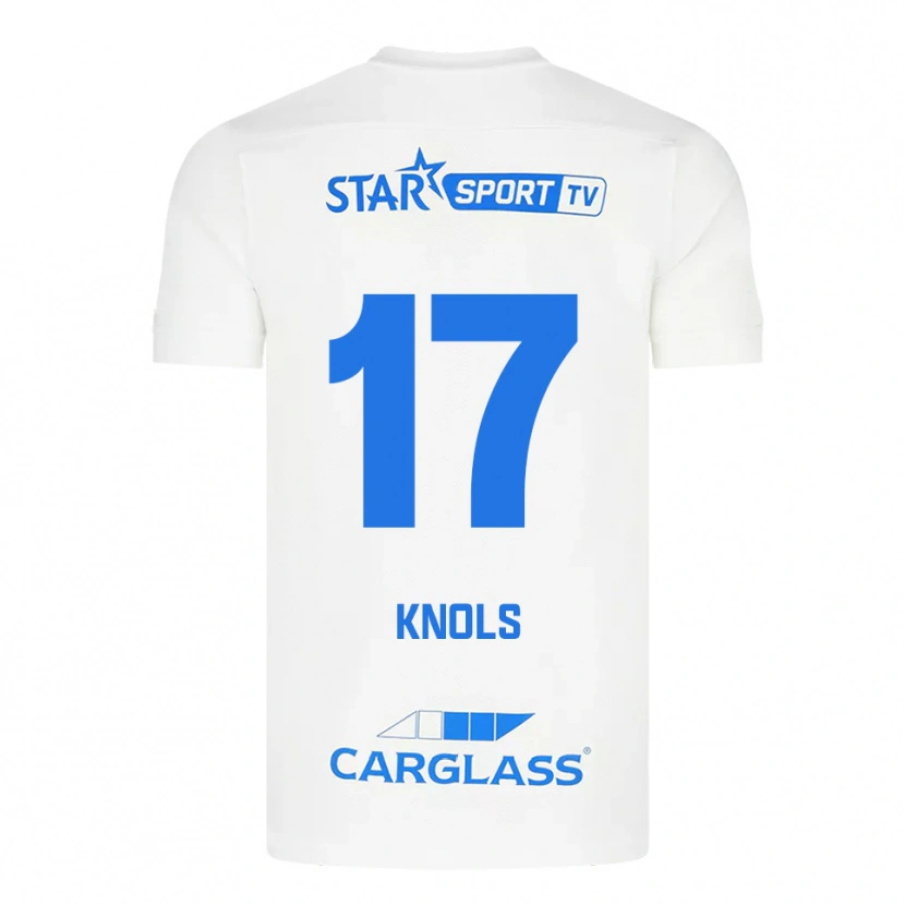 Danxen Kinder Myrthe Knols #17 Weiß Blau Auswärtstrikot Trikot 2025/26 T-Shirt Österreich