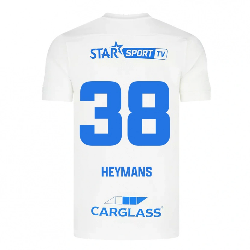 Danxen Kinder Daan Heymans #38 Weiß Blau Auswärtstrikot Trikot 2025/26 T-Shirt Österreich