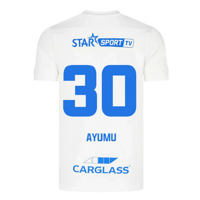 Danxen Kinder Ayumu Yokoyama #30 Weiß Blau Auswärtstrikot Trikot 2025/26 T-Shirt Österreich