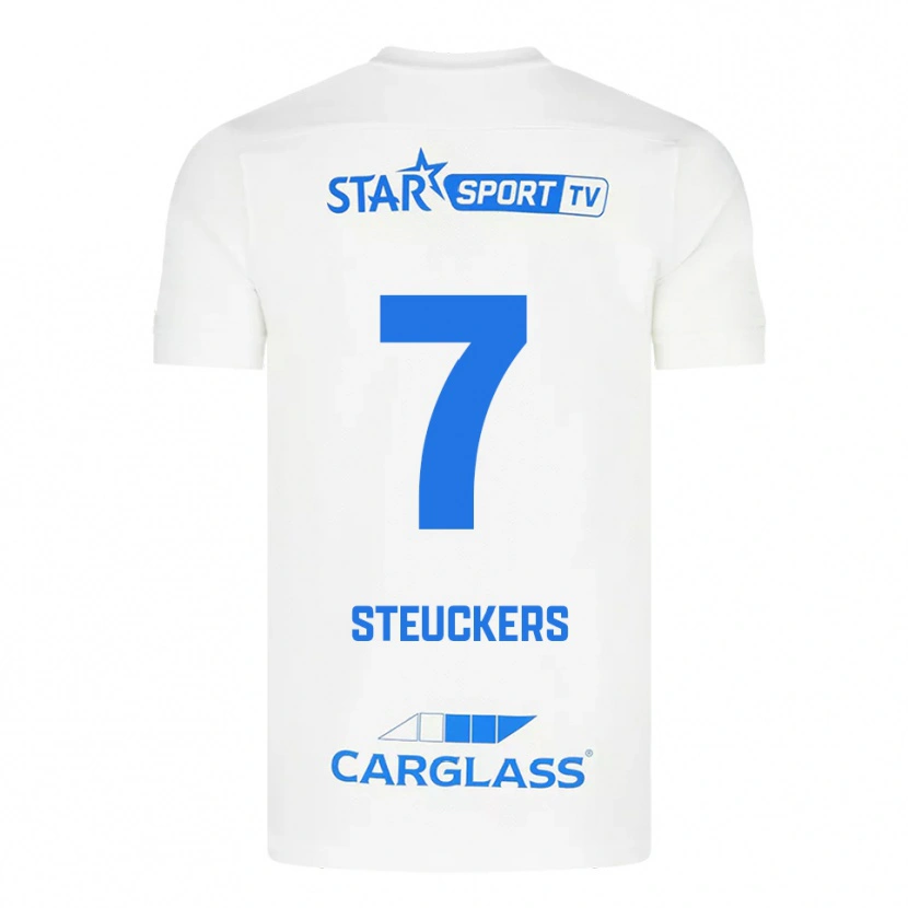 Danxen Kinder Jarne Steuckers #7 Weiß Blau Auswärtstrikot Trikot 2025/26 T-Shirt Österreich