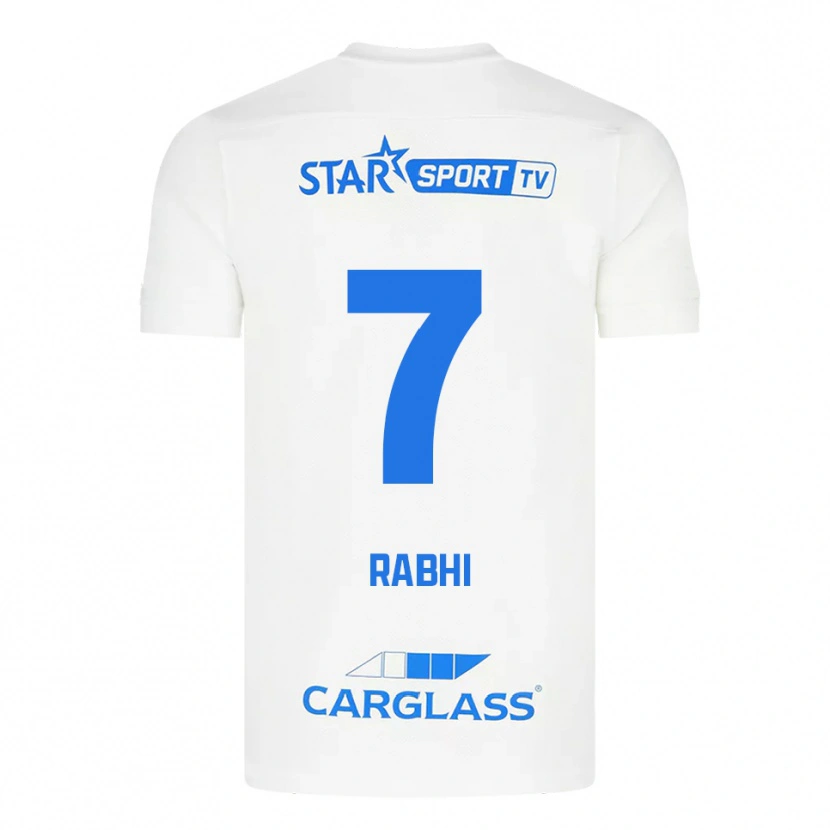 Danxen Kinder Ayman Rabhi #7 Weiß Blau Auswärtstrikot Trikot 2025/26 T-Shirt Österreich