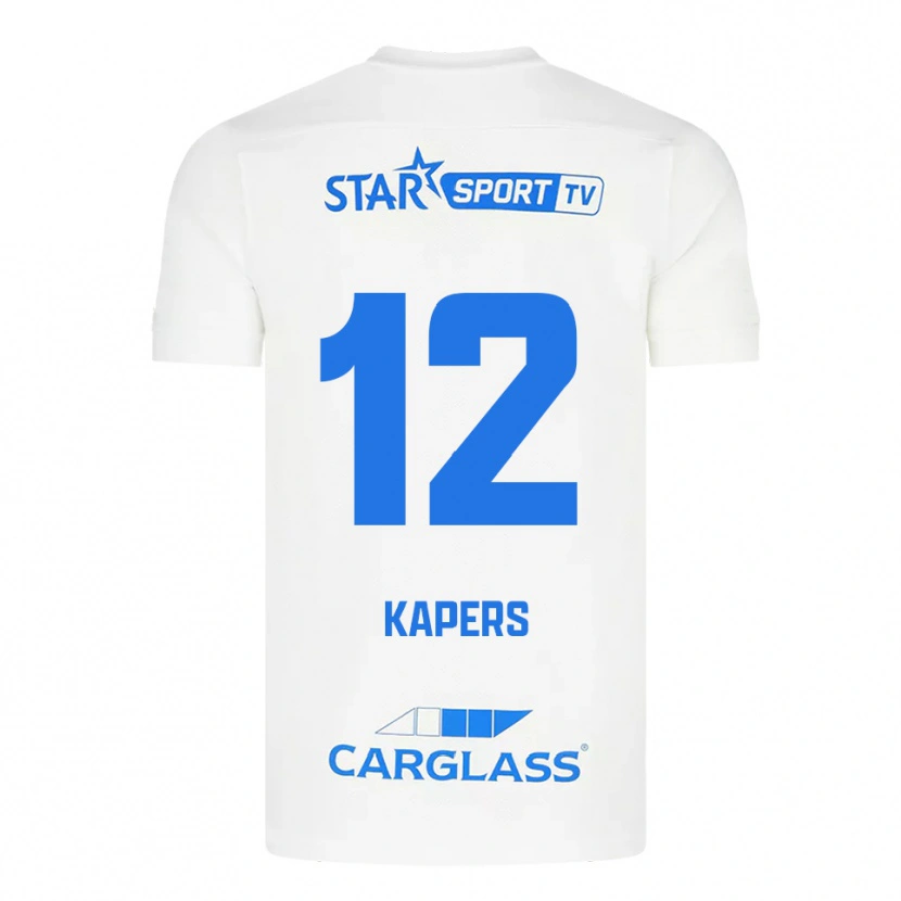 Danxen Kinder Wout Kapers #12 Weiß Blau Auswärtstrikot Trikot 2025/26 T-Shirt Österreich
