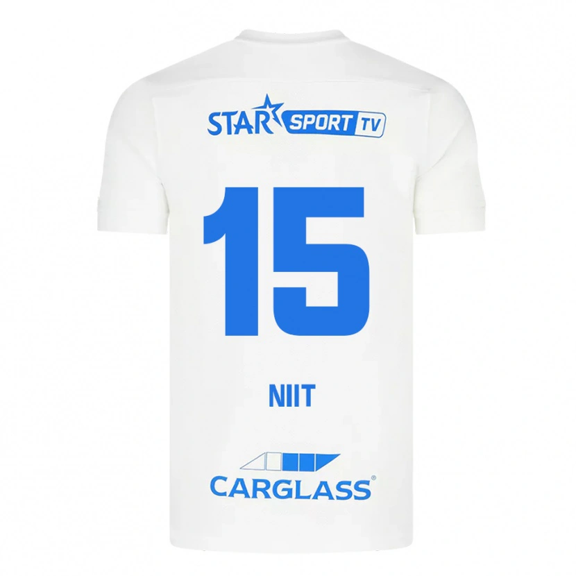 Danxen Kinder Eva-Maria Niit #15 Weiß Blau Auswärtstrikot Trikot 2025/26 T-Shirt Österreich