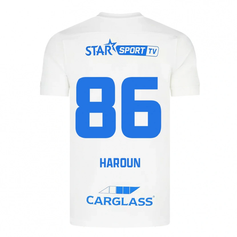 Danxen Kinder Kenan Haroun #86 Weiß Blau Auswärtstrikot Trikot 2025/26 T-Shirt Österreich