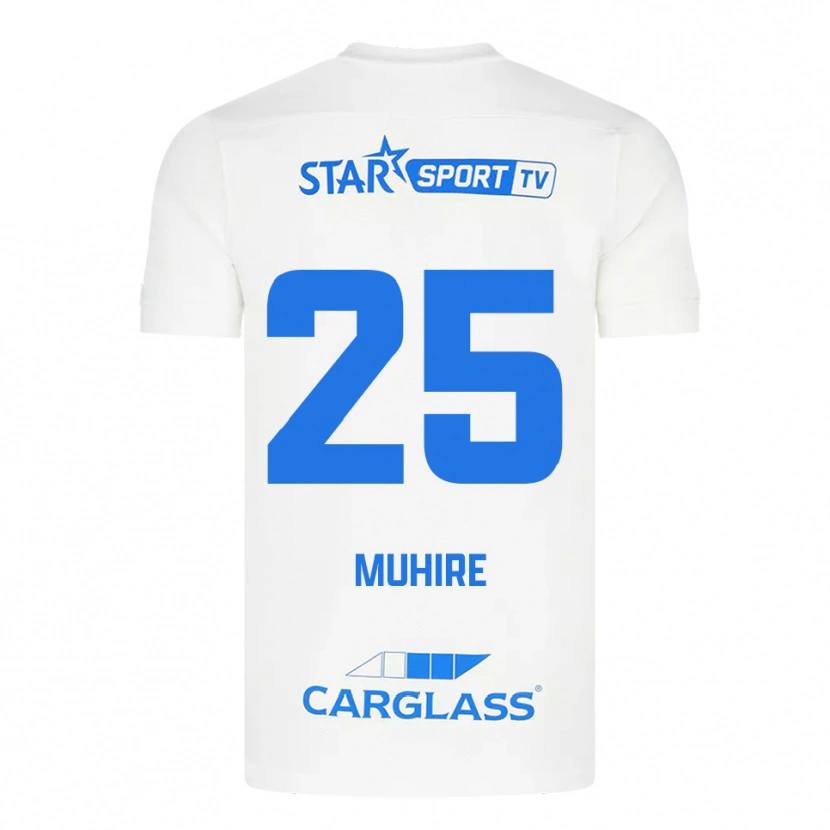 Danxen Kinder Ian-Confiance Muhire #25 Weiß Blau Auswärtstrikot Trikot 2025/26 T-Shirt Österreich