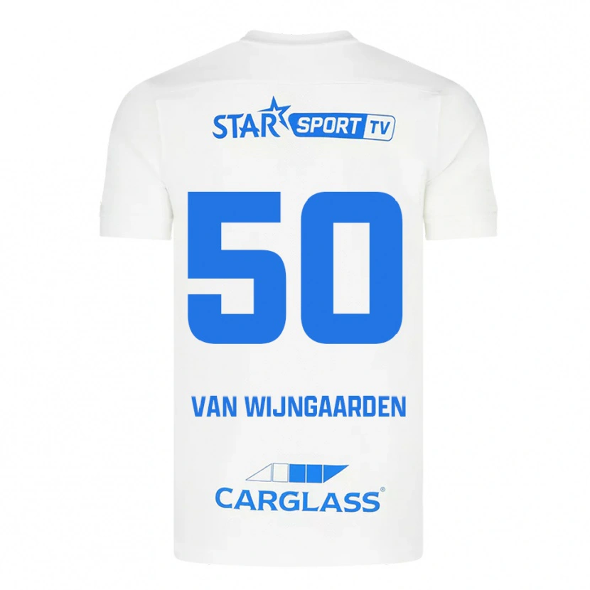 Danxen Kinder Maren Van Wijngaarden #50 Weiß Blau Auswärtstrikot Trikot 2025/26 T-Shirt Österreich