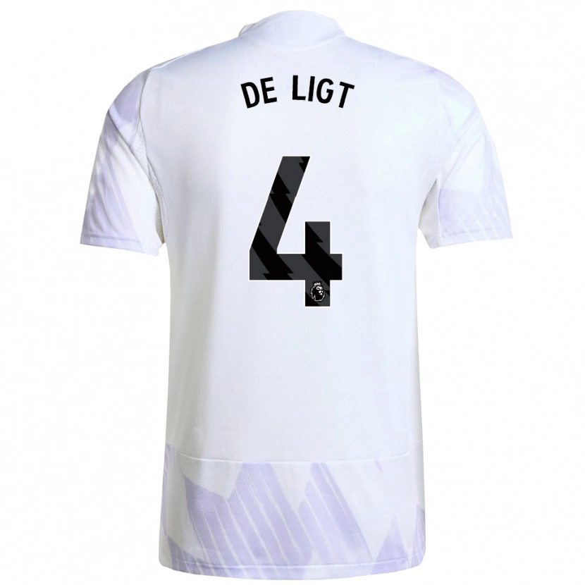 Danxen Kinder Matthijs De Ligt #4 Weiß Lila Lila Auswärtstrikot Trikot 2025/26 T-Shirt Österreich