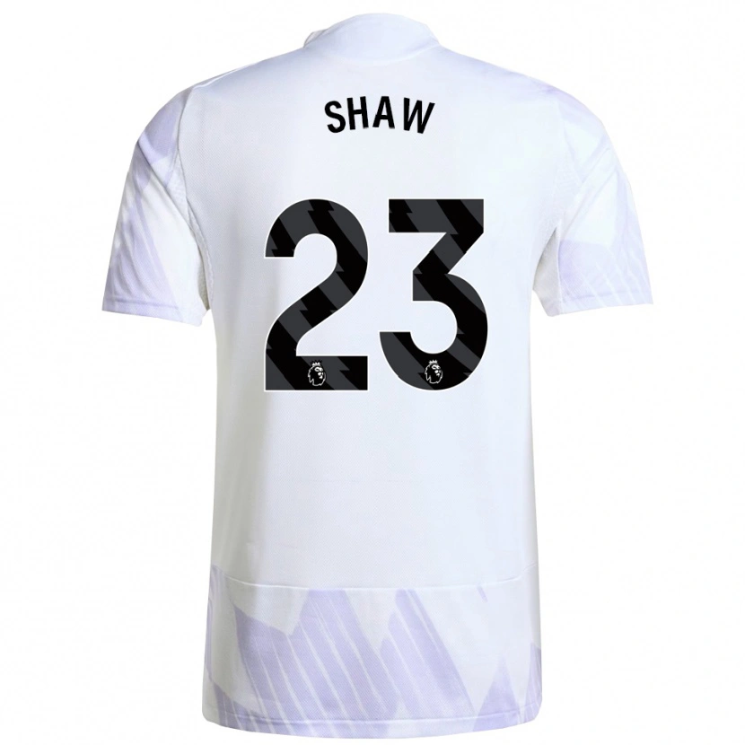 Danxen Kinder Luke Shaw #23 Weiß Lila Lila Auswärtstrikot Trikot 2025/26 T-Shirt Österreich