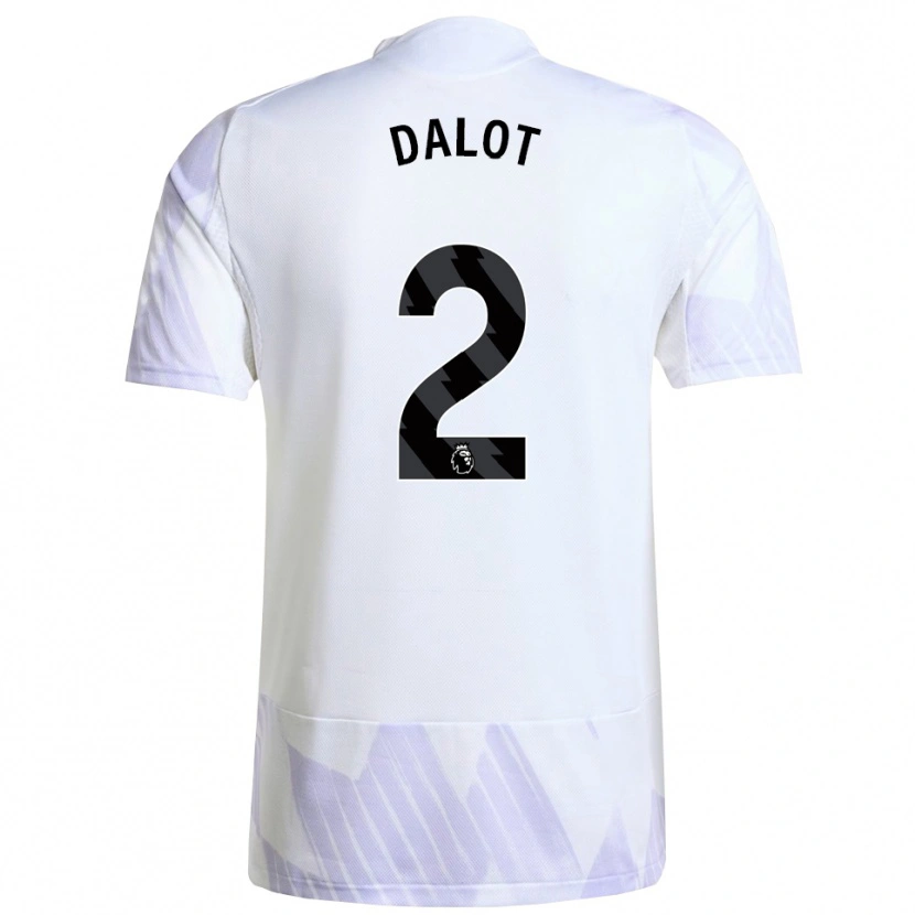 Danxen Kinder Diogo Dalot #2 Weiß Lila Lila Auswärtstrikot Trikot 2025/26 T-Shirt Österreich