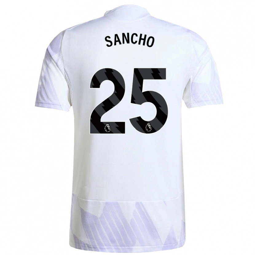 Danxen Kinder Jadon Sancho #25 Weiß Lila Lila Auswärtstrikot Trikot 2025/26 T-Shirt Österreich