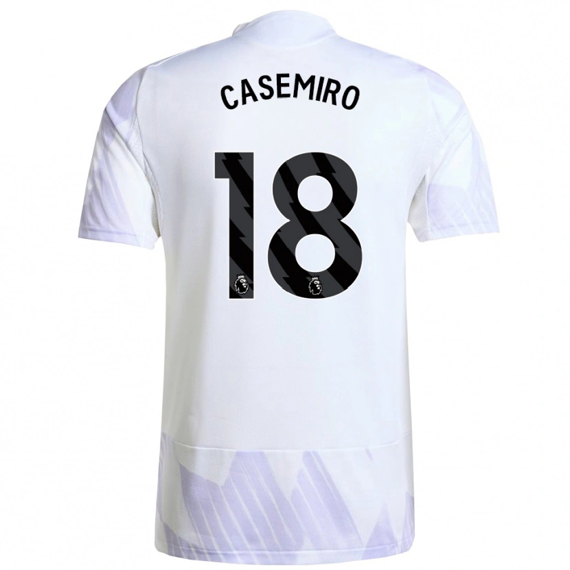 Danxen Kinder Casemiro #18 Weiß Lila Lila Auswärtstrikot Trikot 2025/26 T-Shirt Österreich