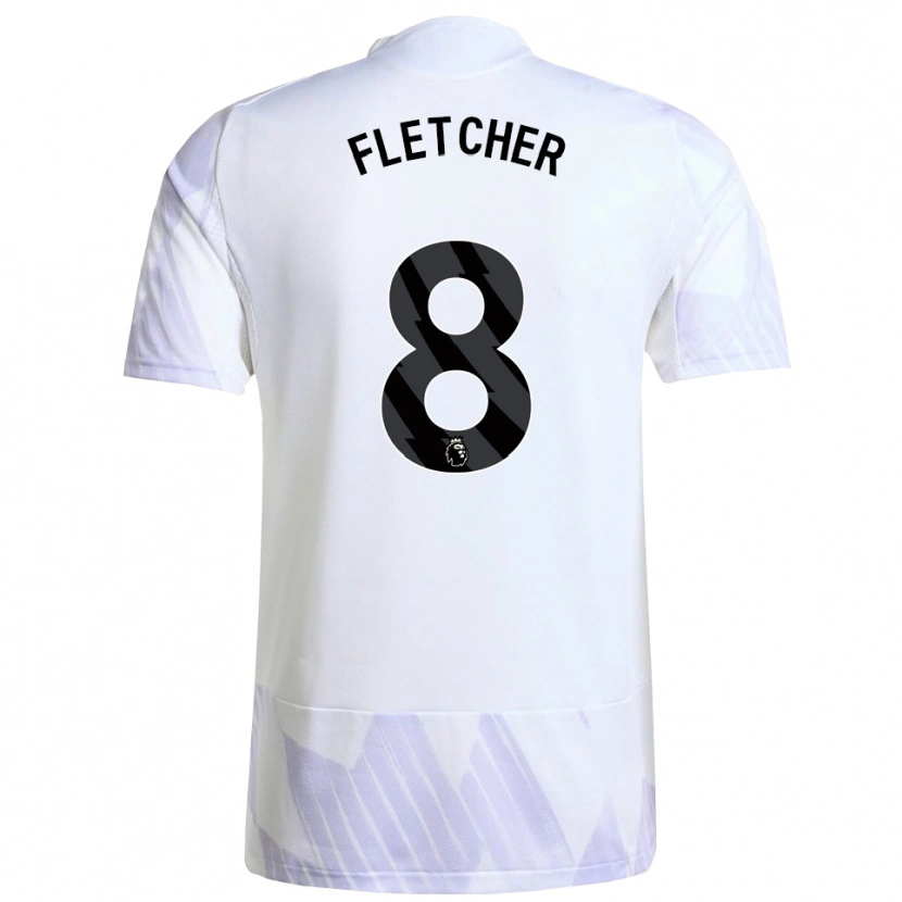 Danxen Kinder Tyler Fletcher #8 Weiß Lila Lila Auswärtstrikot Trikot 2025/26 T-Shirt Österreich