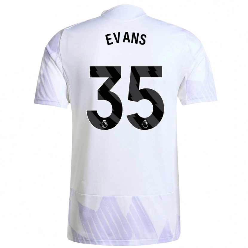 Danxen Kinder Jonny Evans #35 Weiß Lila Lila Auswärtstrikot Trikot 2025/26 T-Shirt Österreich