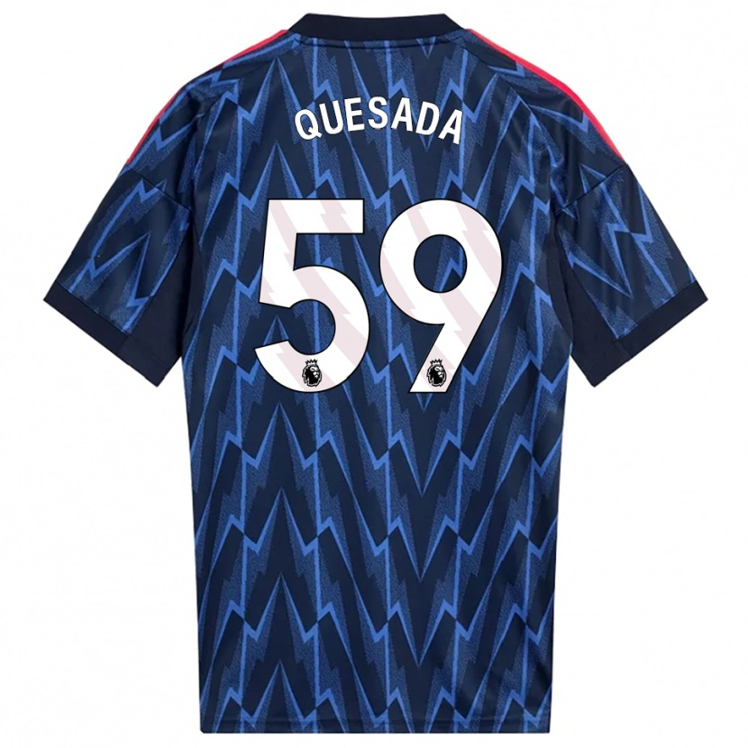 Danxen Kinder Elián Quesada #59 Marine Rot Auswärtstrikot Trikot 2025/26 T-Shirt Österreich