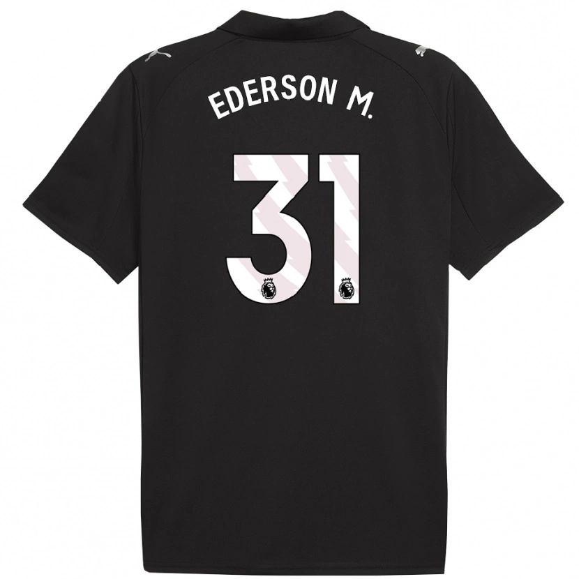 Danxen Kinder Ederson #31 Schwarz Weiß Auswärtstrikot Trikot 2025/26 T-Shirt Österreich