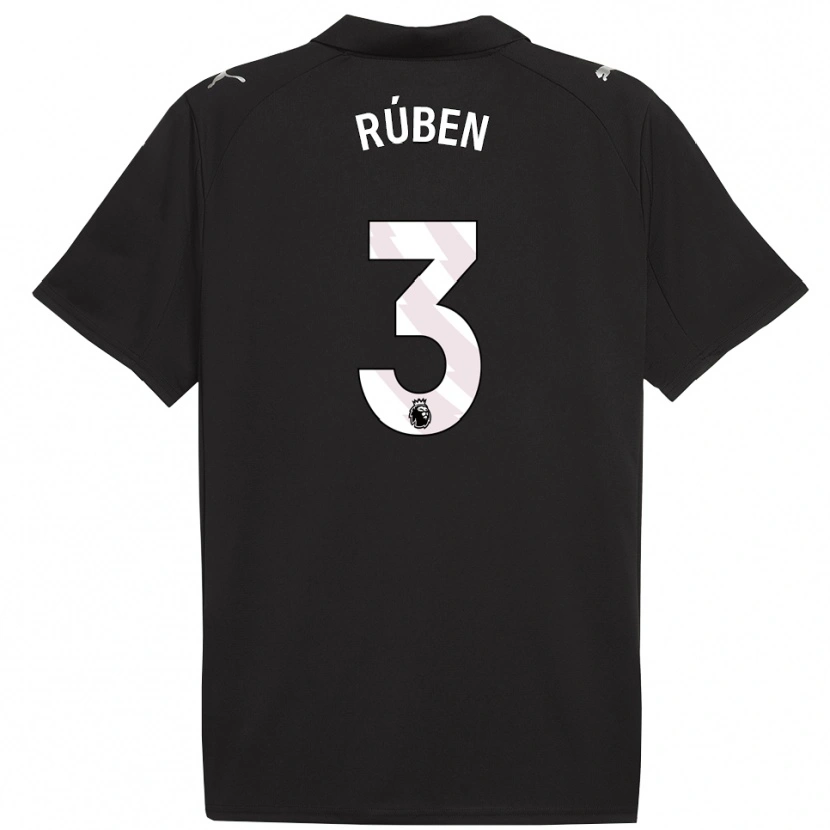 Danxen Kinder Rúben Dias #3 Schwarz Weiß Auswärtstrikot Trikot 2025/26 T-Shirt Österreich