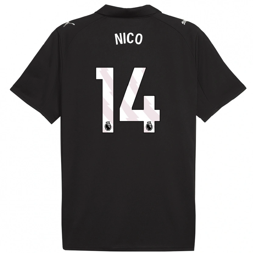 Danxen Kinder Nico González #14 Schwarz Weiß Auswärtstrikot Trikot 2025/26 T-Shirt Österreich