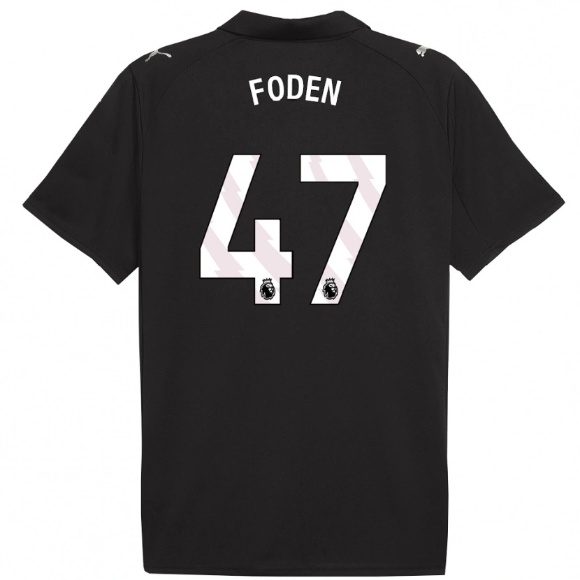 Danxen Kinder Phil Foden #47 Schwarz Weiß Auswärtstrikot Trikot 2025/26 T-Shirt Österreich