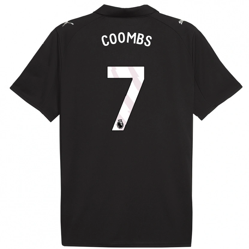 Danxen Kinder Laura Coombs #7 Schwarz Weiß Auswärtstrikot Trikot 2025/26 T-Shirt Österreich
