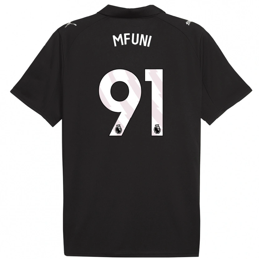 Danxen Kinder Stephen Mfuni #91 Schwarz Weiß Auswärtstrikot Trikot 2025/26 T-Shirt Österreich