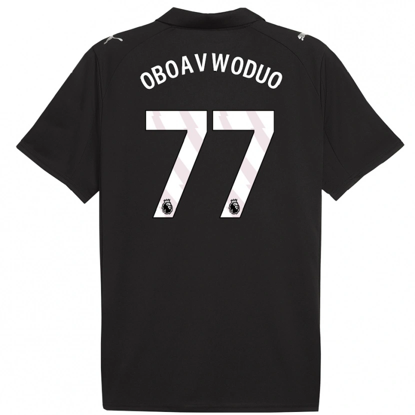 Danxen Kinder Justin Oboavwoduo #77 Schwarz Weiß Auswärtstrikot Trikot 2025/26 T-Shirt Österreich