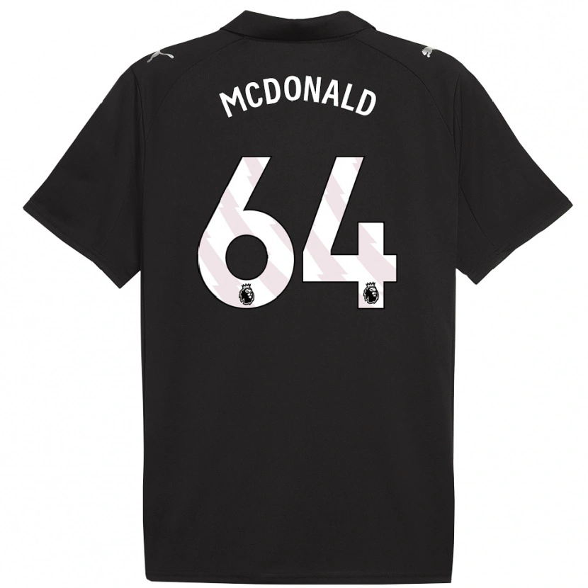 Danxen Kinder Rowan Mcdonald #64 Schwarz Weiß Auswärtstrikot Trikot 2025/26 T-Shirt Österreich