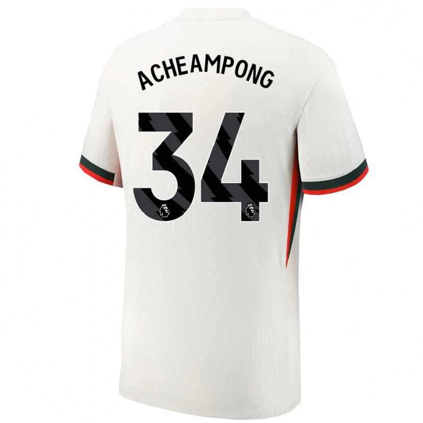 Danxen Kinder Josh Acheampong #34 Weiß Grün Auswärtstrikot Trikot 2025/26 T-Shirt Österreich