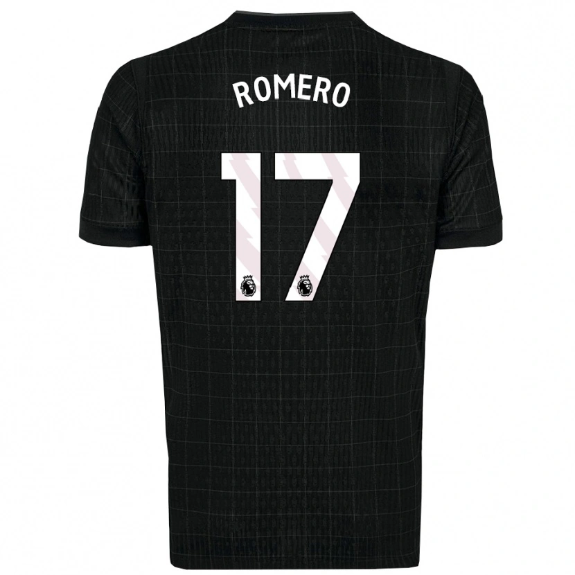 Danxen Kinder Cristian Romero #17 Schwarz Grau Auswärtstrikot Trikot 2025/26 T-Shirt Österreich