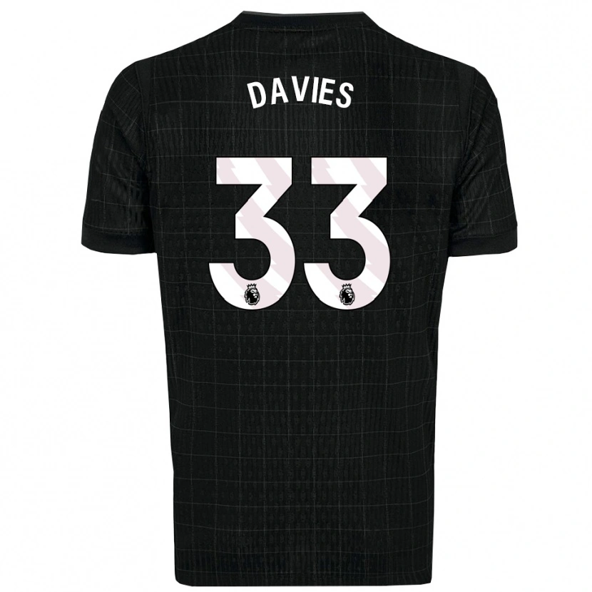 Danxen Kinder Ben Davies #33 Schwarz Grau Auswärtstrikot Trikot 2025/26 T-Shirt Österreich
