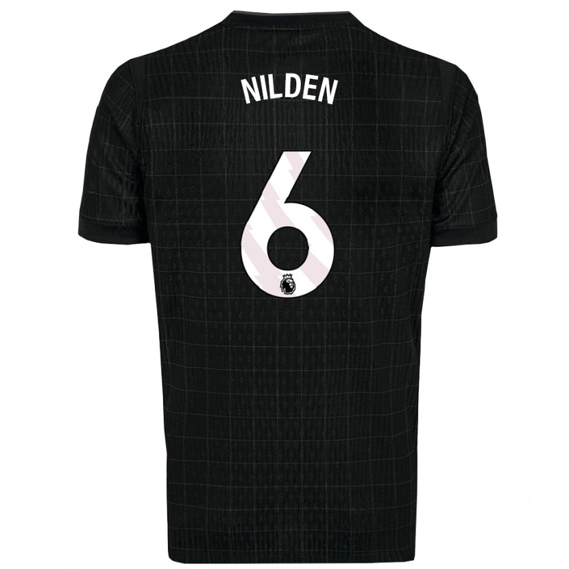 Danxen Kinder Amanda Nildén #6 Schwarz Grau Auswärtstrikot Trikot 2025/26 T-Shirt Österreich