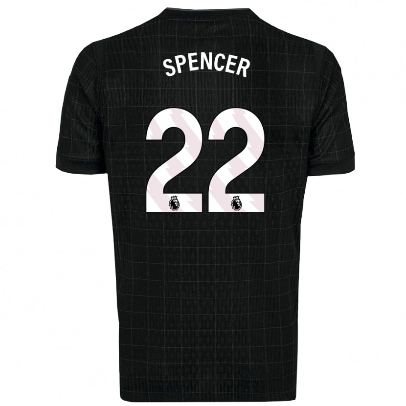 Danxen Kinder Rebecca Spencer #22 Schwarz Grau Auswärtstrikot Trikot 2025/26 T-Shirt Österreich