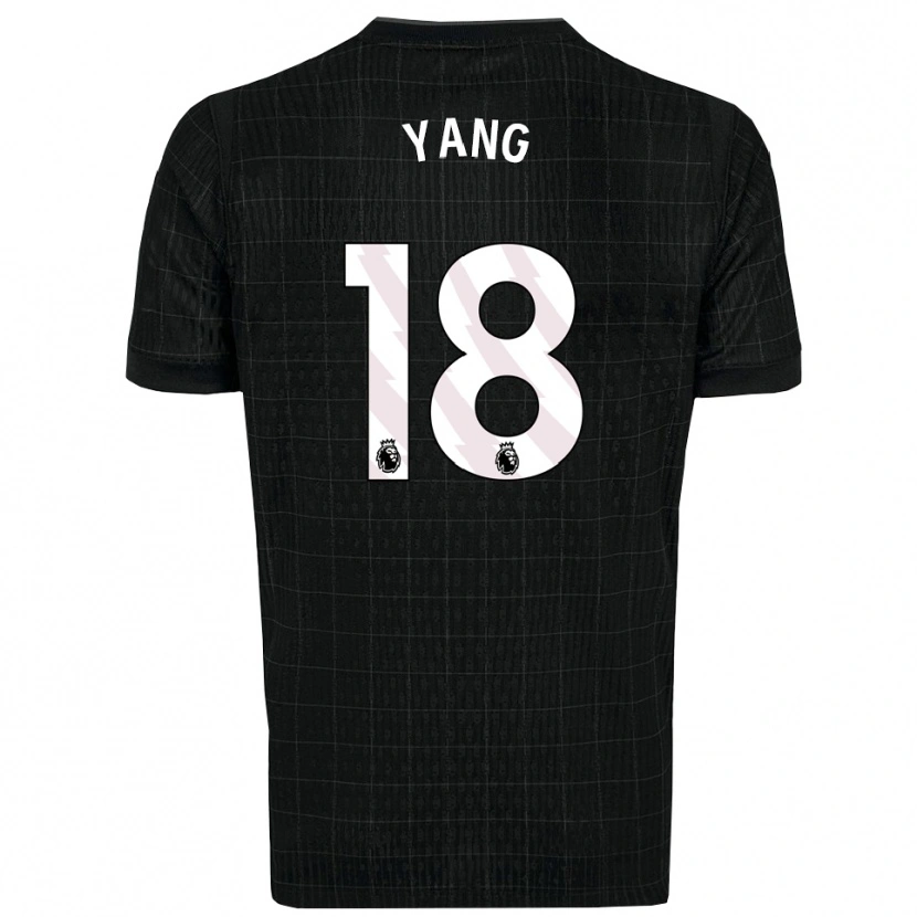 Danxen Kinder Min-Hyeok Yang #18 Schwarz Grau Auswärtstrikot Trikot 2025/26 T-Shirt Österreich