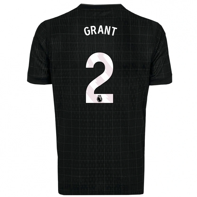Danxen Kinder Charlotte Grant #2 Schwarz Grau Auswärtstrikot Trikot 2025/26 T-Shirt Österreich