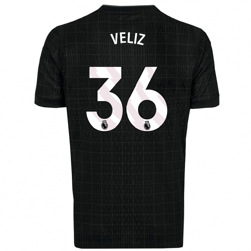 Danxen Kinder Alejo Véliz #36 Schwarz Grau Auswärtstrikot Trikot 2025/26 T-Shirt Österreich