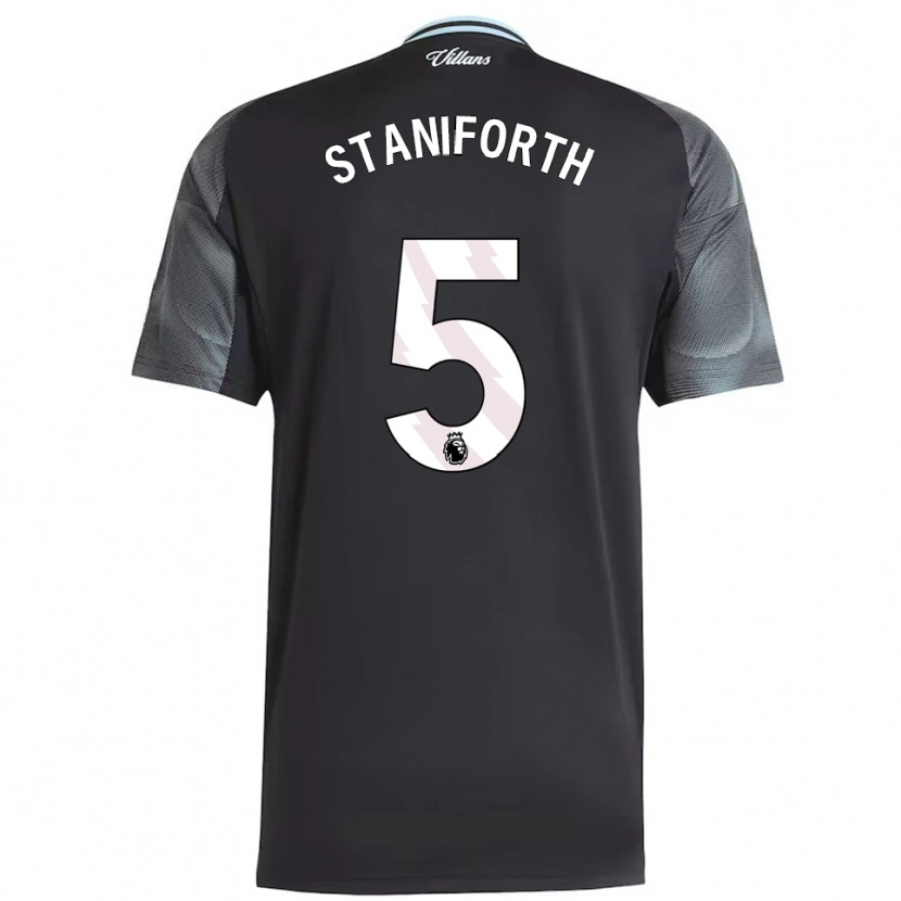 Danxen Kinder Lucy Staniforth #5 Schwarz Himmelblau Auswärtstrikot Trikot 2025/26 T-Shirt Österreich